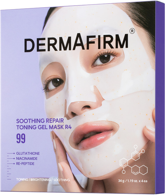 DERMAFIRM 舒緩護理爽膚凝膠面膜 R4, 4片, 1盒