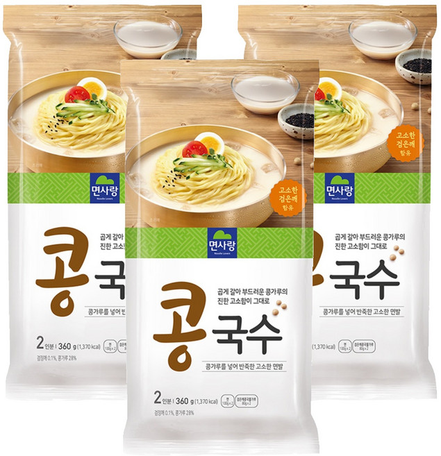 면사랑 콩국수, 360g, 3개