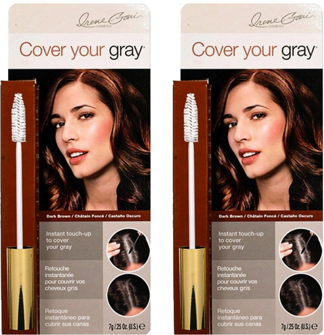 Cover your gray 睫毛膏式補色染髮刷, Dark Brown, 2支