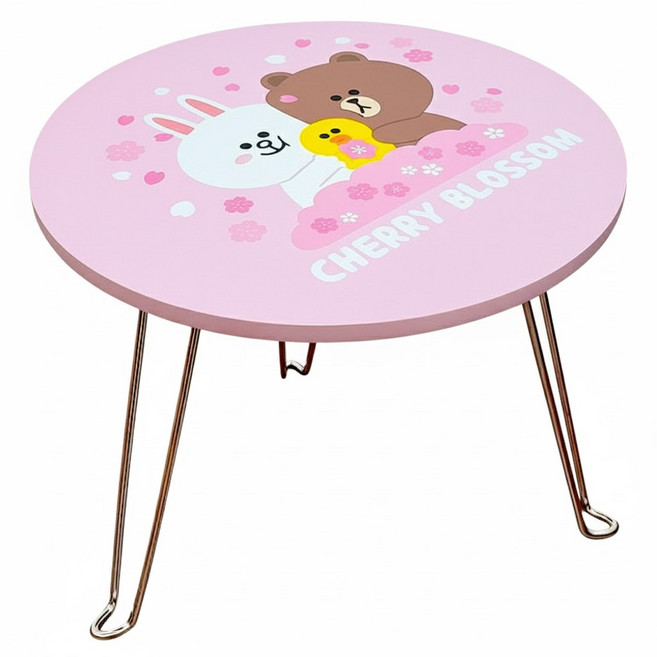 Hiromimi LINE FRIENDS 摺疊桌, 愛的抱抱 粉紅色, 1張