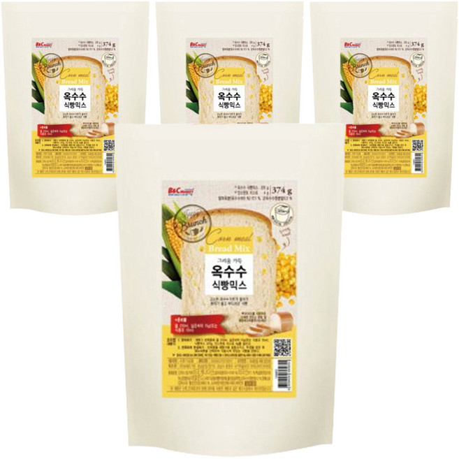브레드가든 그리움 가득 옥수수 식빵믹스, 374g, 4개