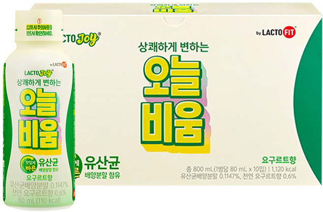 락토조이 오늘비움 유산균음료, 80ml, 10개