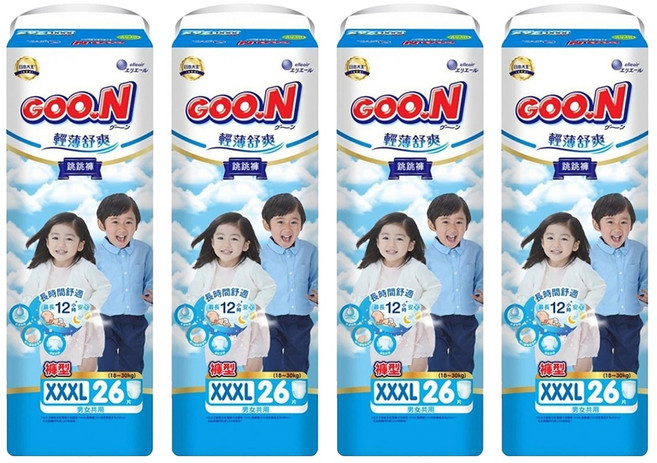 GOO.N 大王 輕薄舒爽 紙尿布 褲型 18~30kg, 3XL, 104片