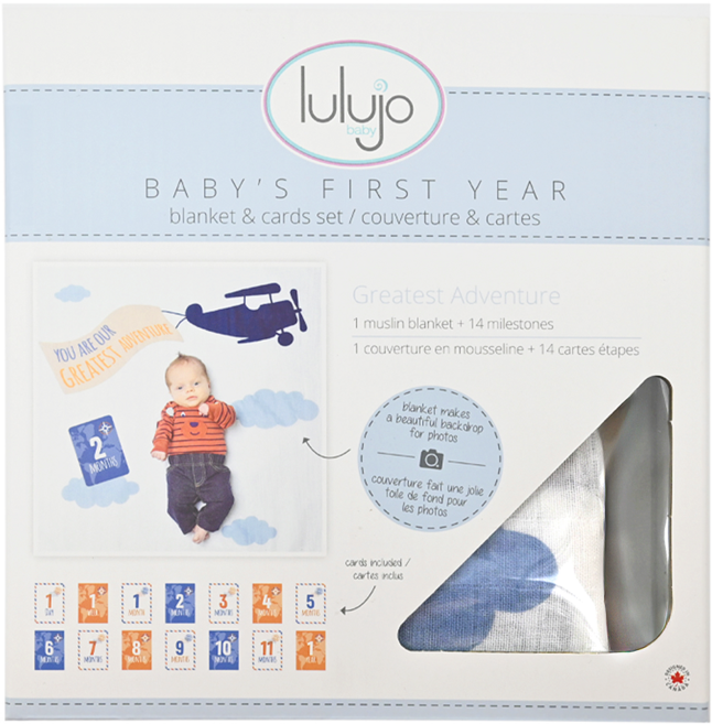 lulujo 寶寶成長包巾卡片組