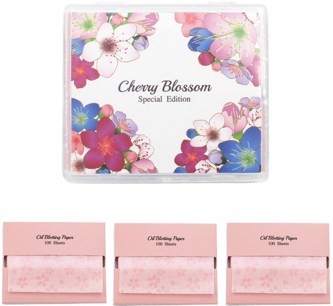 바루쟈 거울케이스 기름종이 벚꽃, 1개, 200매입