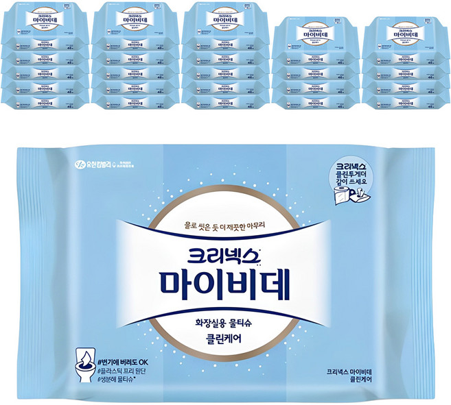 마이비데 화장실용 비데티슈 휴대형, 55g, 46매, 24개