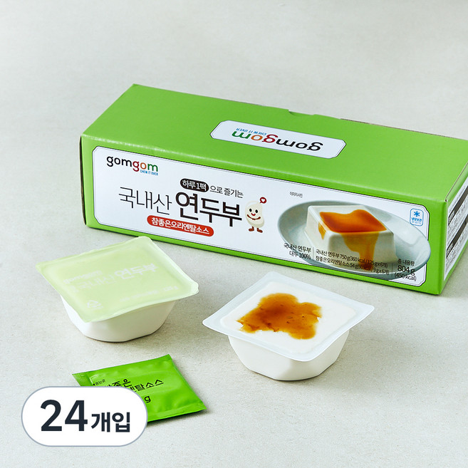 곰곰 하루1팩 국산콩 연두부+오리엔탈소스, 134g, 24개입