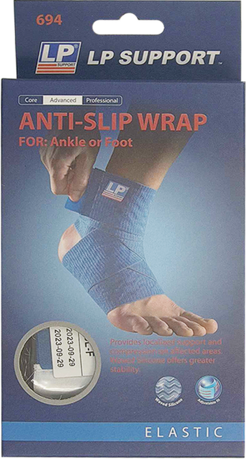 LP SUPPORT MAXWRAP 踝部矽膠彈性繃帶 694, 藍色, 1盒