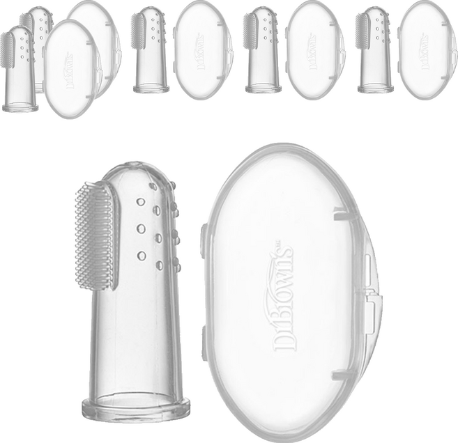 닥터브라운 손가락 실리콘 유아 칫솔, 1개입, 6개