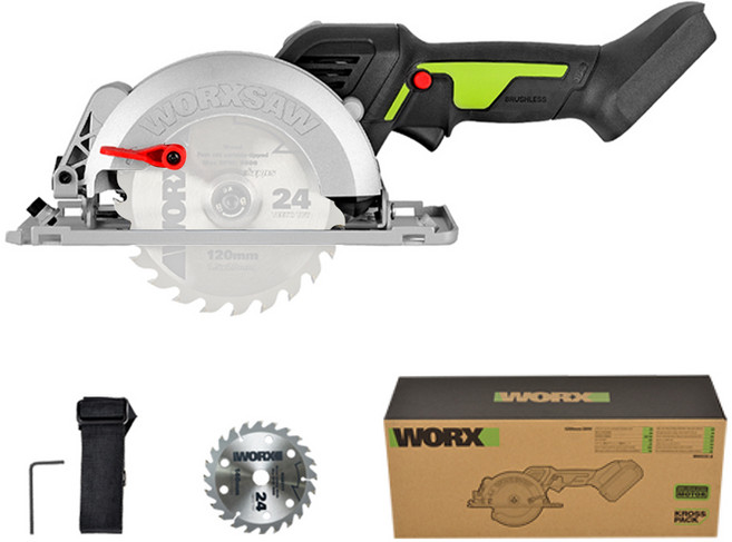 WORX 충전 원형톱 베어툴 WU533.9 20V, 1개