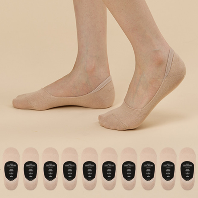 GGRN 여성용 빅사이즈 로우컷 페이크삭스 10켤레 세트