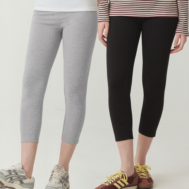 ELLE PARIS 8부 베이직 레깅스 - 2pcs 팩