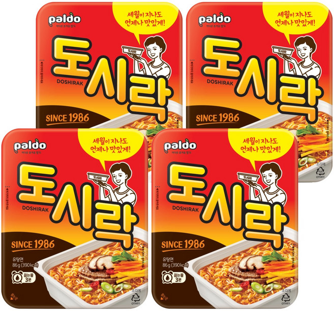 팔도도시락 컵라면 86g, 4개