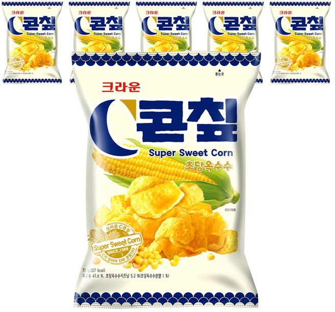 콘칲 초당 옥수수, 70g, 6개