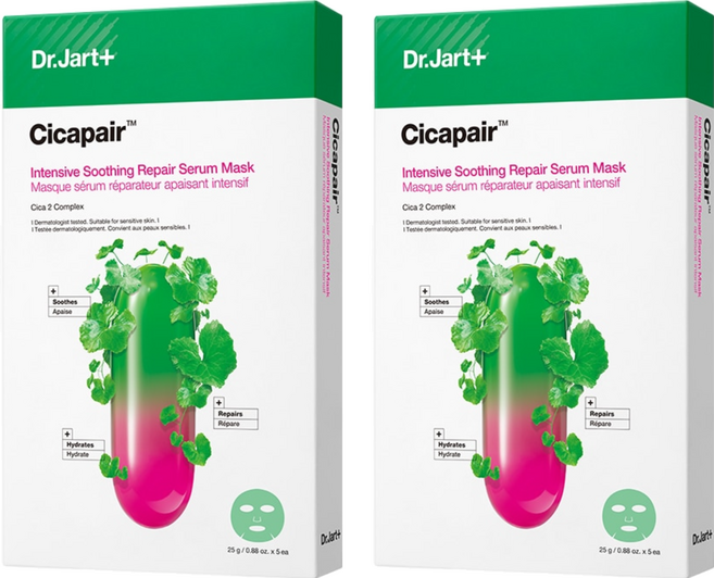 닥터자르트 시카페어 인텐시브 수딩 리페어 세럼 마스크 25g, 5개입, 2개