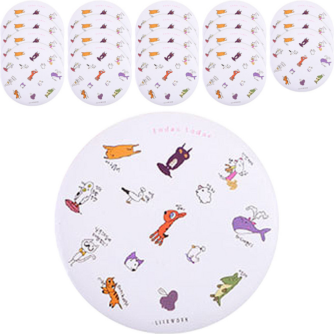 달모아 캐릭터 휴대용 미니 원형 손거울 10종, A, 랜덤발송(테두리), 2개