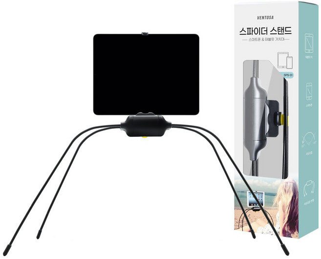벤토사 스마트폰 태블릿PC 스파이더 거치대 VTS-SPS-01, 블랙, 1개