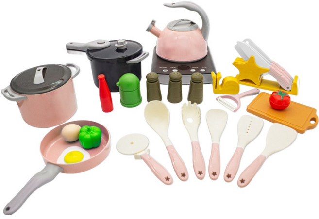 beiqiduo 貝奇多 廚房玩具組 31個, 粉紅色, 1盒