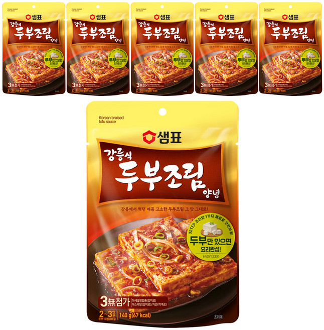 샘표 강릉식 두부조림 양념, 140g, 6개