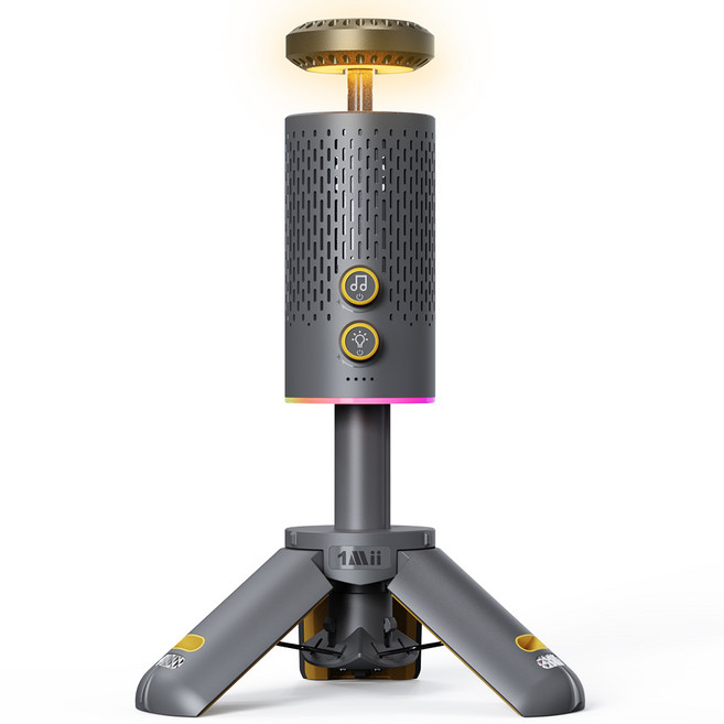 원미 LED 스트레치 랜턴 블루투스 스피커 12500mAh, 그레이, 1개