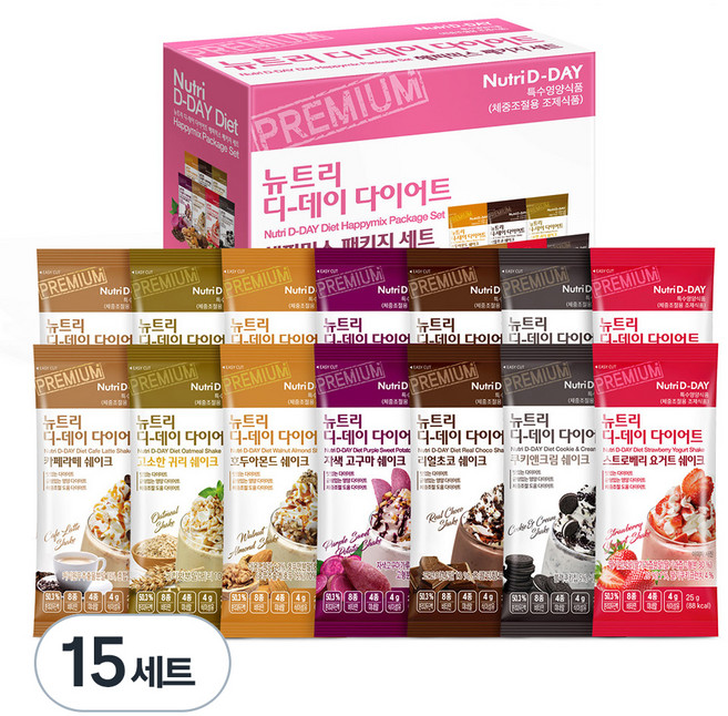 뉴트리디데이 다이어트 해피믹스 패키지 세트, 350g, 15세트
