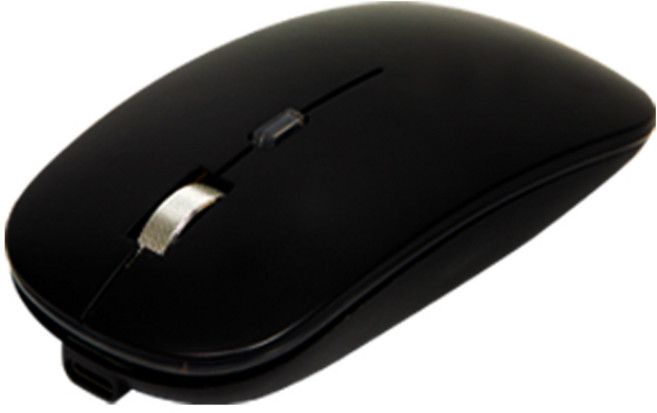 PLEIGO 충전식 무소음 블루투스 슬림 무선 마우스, 블랙, M10