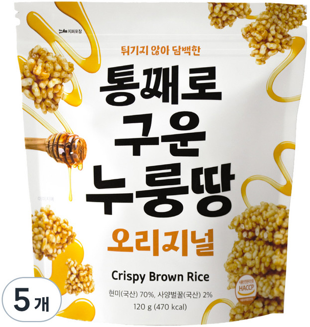 태광선식 일일곡식 누룽땅 오리지널, 120g, 5개