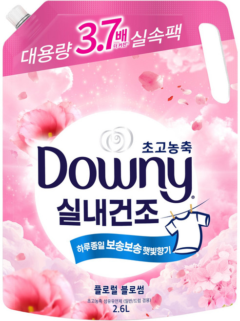 다우니 실내건조 초고농축 섬유유연제 플로럴 블로썸 리필, 2.6L, 1개