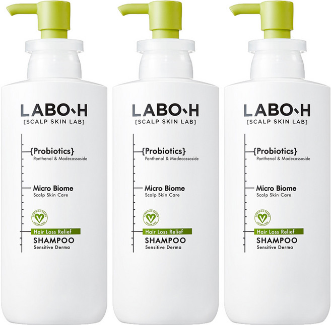 라보에이치 프로바이오틱스 탈모 완화 민감더마 샴푸, 400ml, 3개