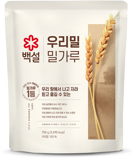 백설 우리밀 밀가루, 750g, 1개