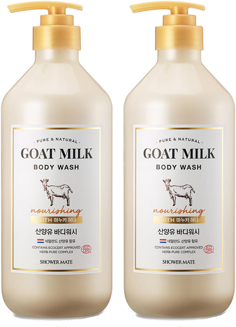 샤워메이트 산양유 바디워시 마누카허니, 800ml, 2개