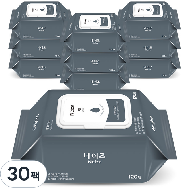 네이즈 그랑 물티슈 캡형, 120매, 30개