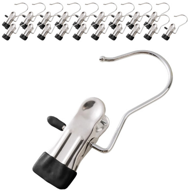 디오셀 다용도 논슬립 외집게걸이, 블랙, 20개