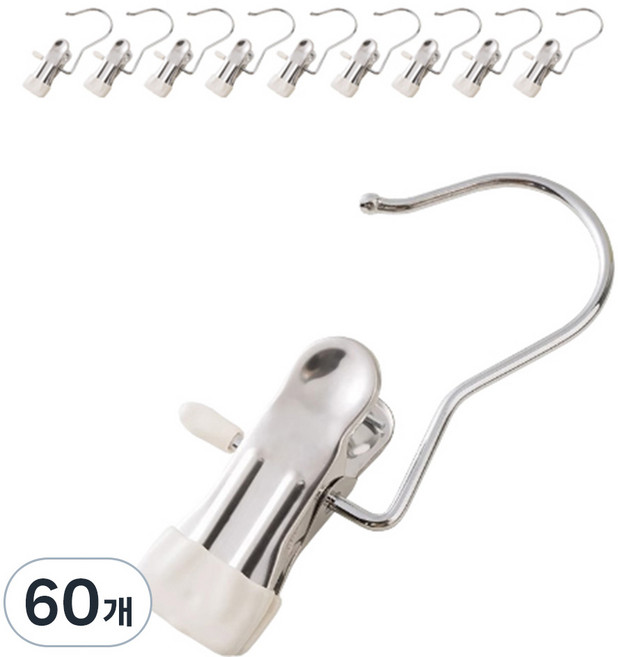 디오셀 다용도 논슬립 외집게걸이, 화이트, 60개