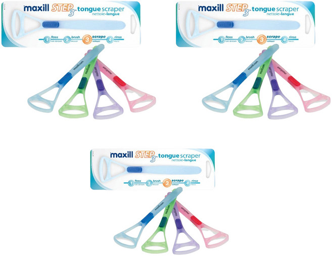 maxill 美適 法式刮舌器 快速清除舌苔 耐溫-20~80度C, 3個
