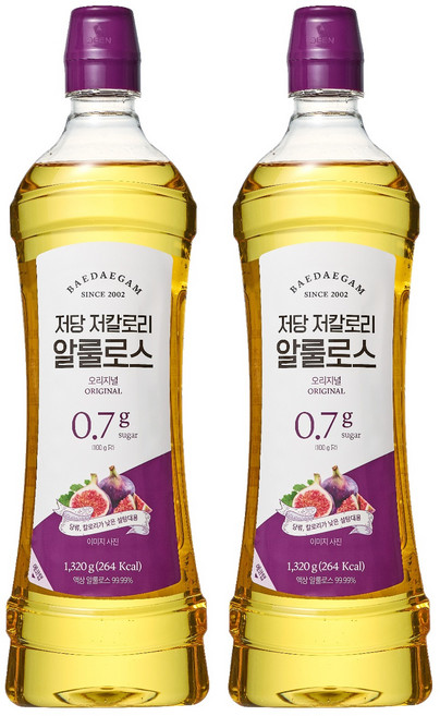 배대감 저당 저칼로리 알룰로스 오리지널, 1.32kg, 2개