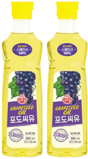 오뚜기 포도씨유, 900ml, 2개