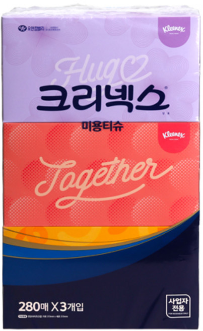 크리넥스 미용티슈 콤비 2겹 3입, 280매입, 3개
