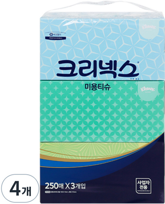 크리넥스 미용티슈 2겹, 250매, 12개