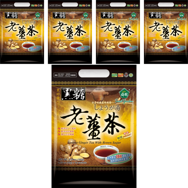 薌園 黑糖老薑茶, 10g, 18包, 5袋