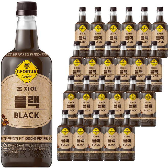 조지아 블랙 커피, 800ml, 24개