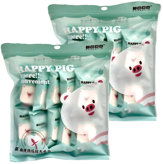 SANDEPIN 三迪逸品 糖果壓縮巾 10個, 白色, 2包