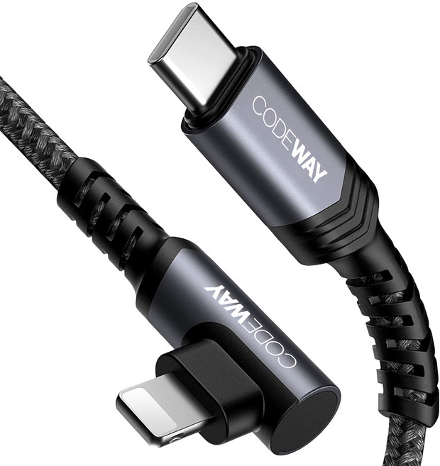 코드웨이 아이폰 C타입 to 라이트닝 고속 충전케이블, 2m, 그레이, 1개