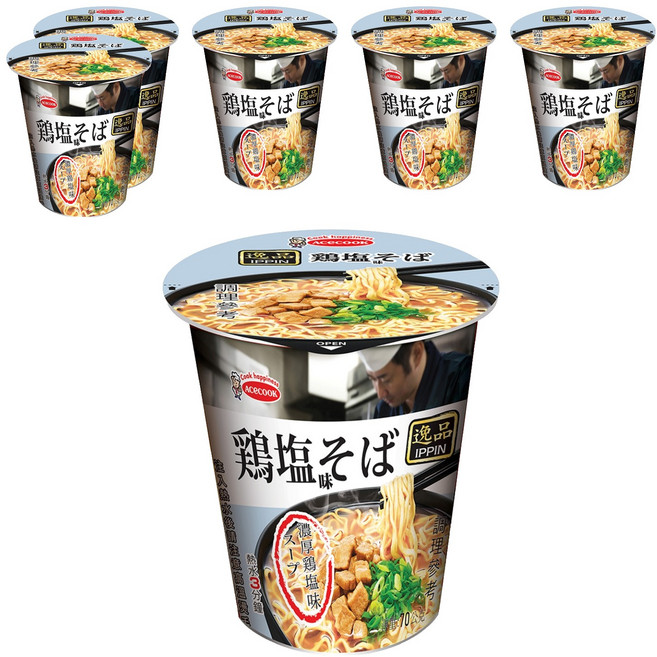 AceCOOK IPPIN 逸品 鹽味雞湯風味杯麵 70g, 6入