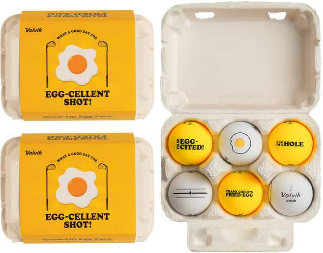 볼빅 그로우업 에그팩 골프공 선물세트 3피스, 옐로우 + 화이트, 6개입, 1세트