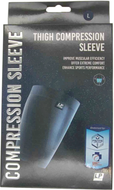 LP SUPPORT 運動防護系列 激能壓縮大腿套, 黑色, 1個