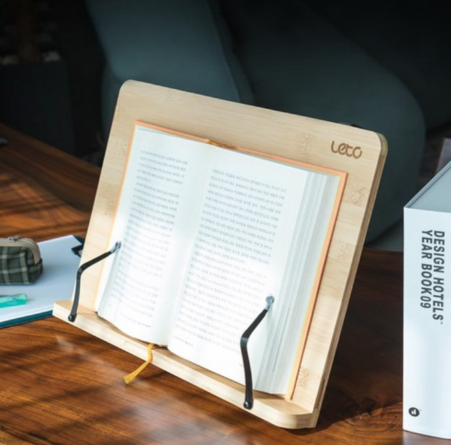 레토 와이드 대형 각도조절 원목 독서대 LRB-B01, 혼합색상