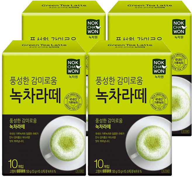 녹차원 녹차라떼, 13g, 10개입, 4개