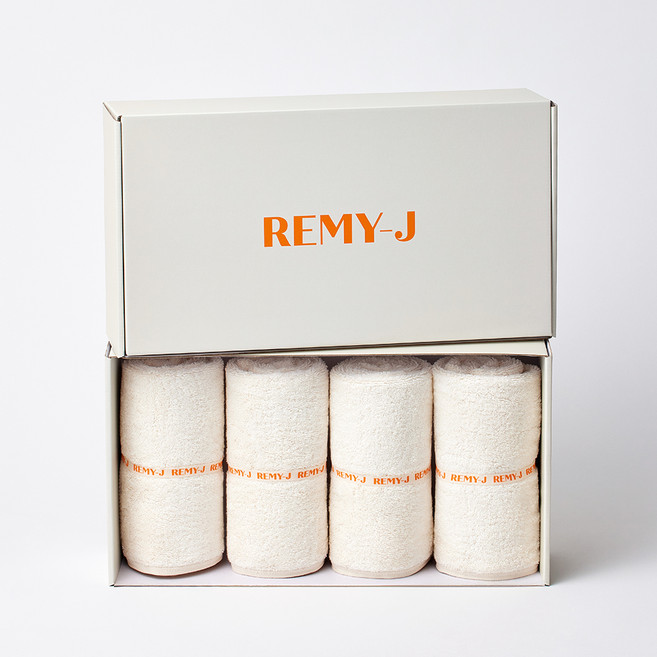 레미제이 모찌 타올 250g 40수 코마모달, 화이트, 4개