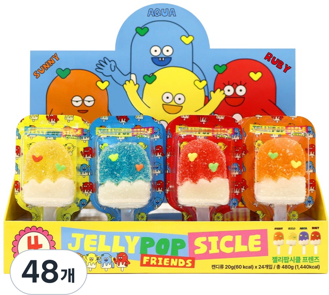 스낵스 젤리팝시클 프렌즈, 20g, 48개